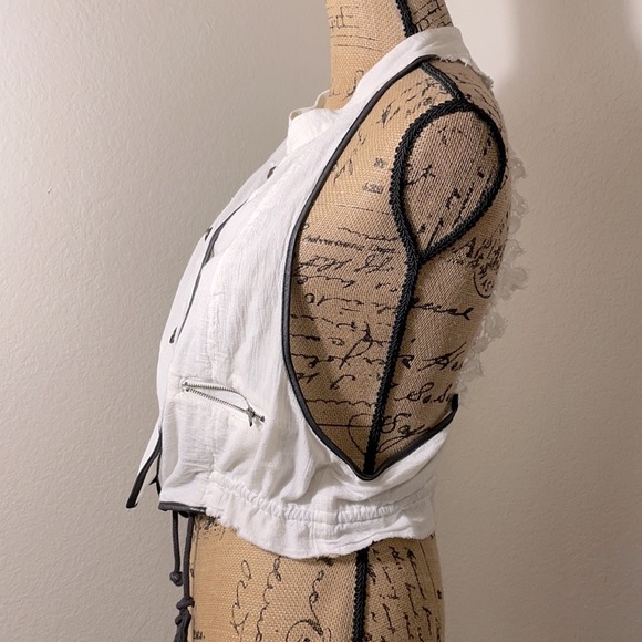 Free People Leather and Lace Boho Vest - Picture 2 of 15